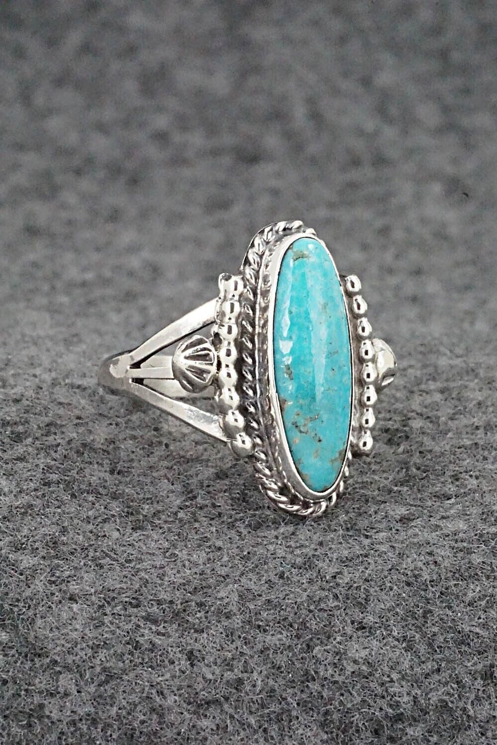 Turquoise & Sterling Silver Ring - Samuel Yellowhair - Size 8