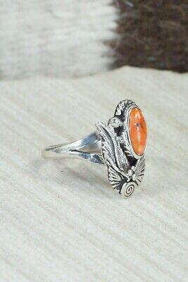 Spiny Oyster & Sterling Silver Ring - Genevieve Francisco - Size 7.75 - High Lonesome Trading