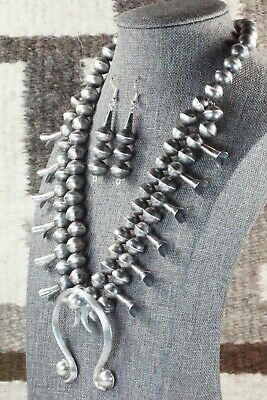 Sterling Silver Squash Blossom and Earrings - Gilbert Martin