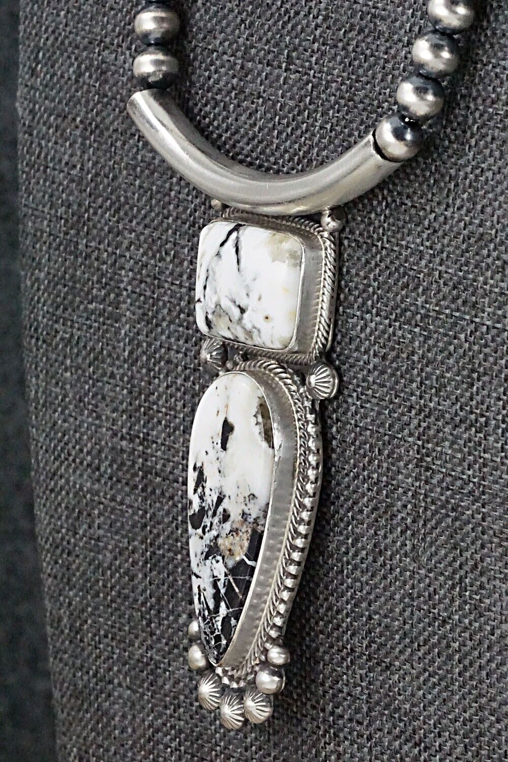 White Buffalo & Sterling Silver Necklace - Tom Lewis