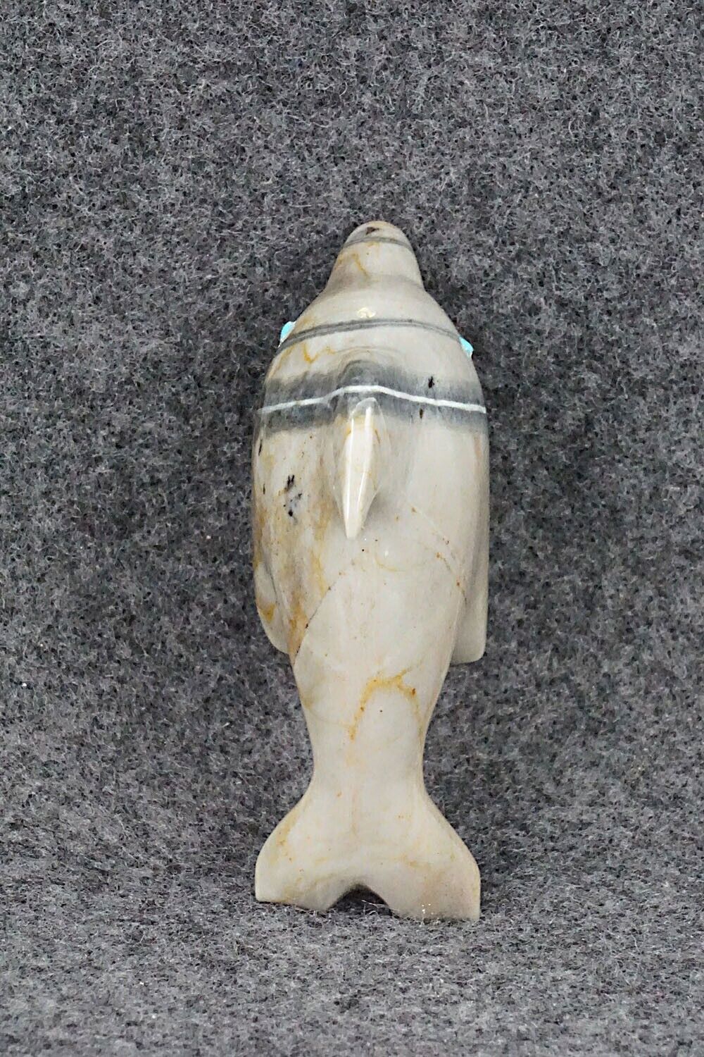 Dolphin Zuni Fetish Carving - Shannon Calavaza