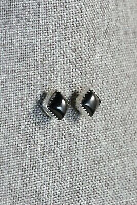 Navajo Onyx and Sterling Silver Earrings - Annie Spencer