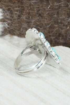 Turquoise and Sterling Silver Ring - Justina Wilson - Size 8
