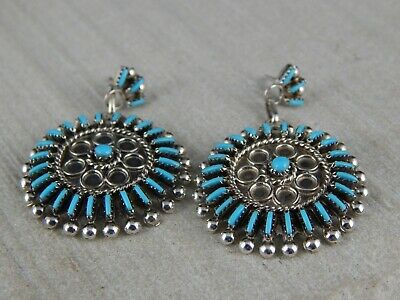 Zuni Sterling Silver & Turquoise Earrings - Philander Garcia - High Lonesome Trading