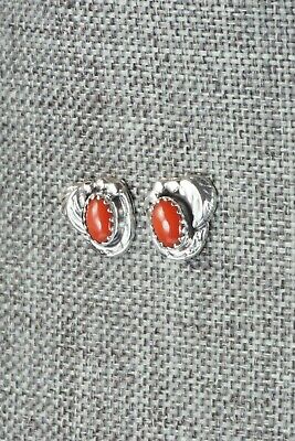 Coral & Sterling Silver Earrings - Elaine Shirley