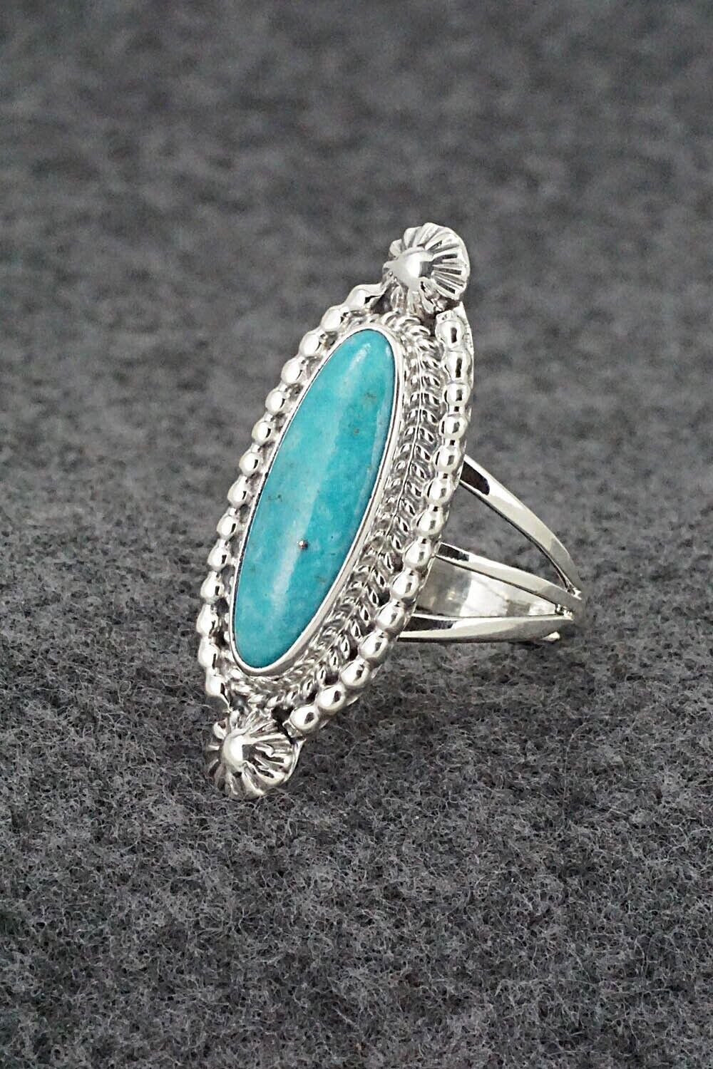 Turquoise & Sterling Silver Ring - Samuel Yellowhair - Size 7.75