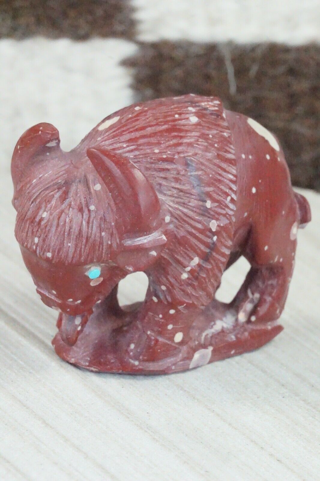 Buffalo Zuni Fetish Carving - Derrick Kaamasee