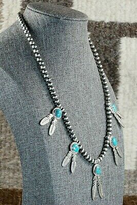 Navajo Turquoise & Sterling Silver Necklace - Bobby Platero