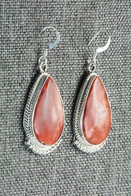 Spiny Oyster & Sterling Silver Earrings - Sharon McCarthy - High Lonesome Trading