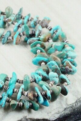 Turquoise, Shell & Sterling Silver Necklace - Torevia Crespin