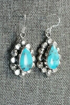 Navajo Turquoise & Sterling Silver Earrings - Freida Martinez