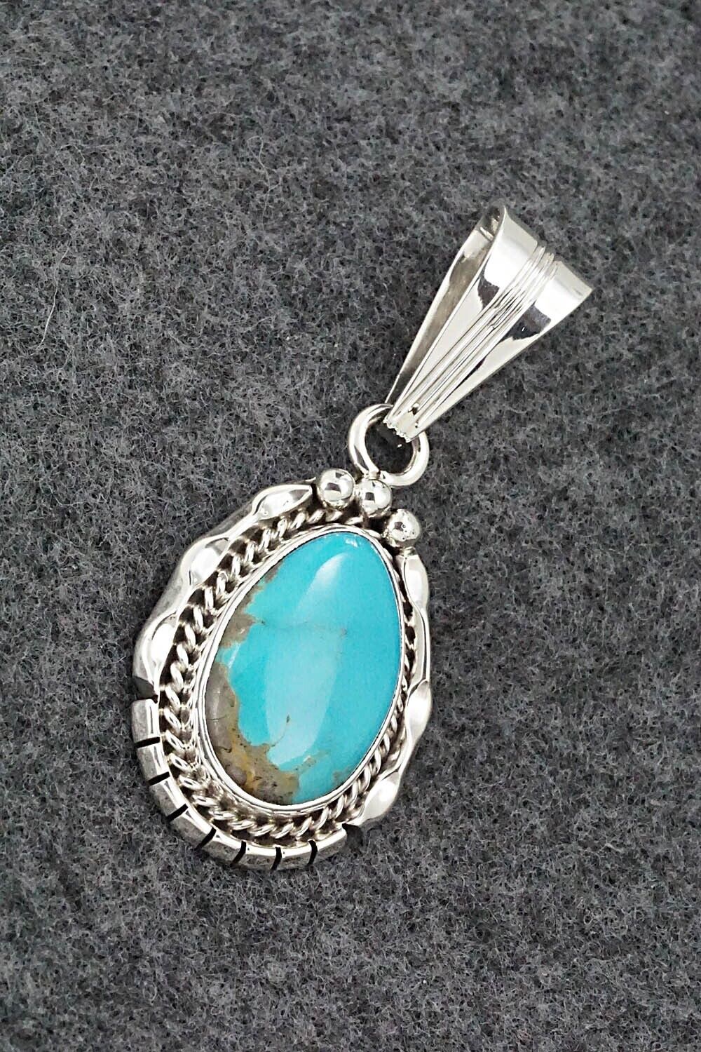Turquoise & Sterling Silver Pendant - Samuel Yellowhair