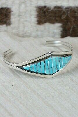 Zuni Turquoise & Sterling Silver Bracelet - Marvin Laurkie - High Lonesome Trading