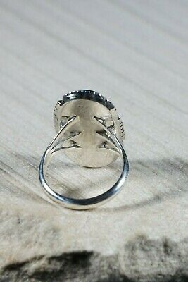 Navajo Turquoise and Sterling Silver Ring - Andrew Vandever - Size 8.5 - High Lonesome Trading