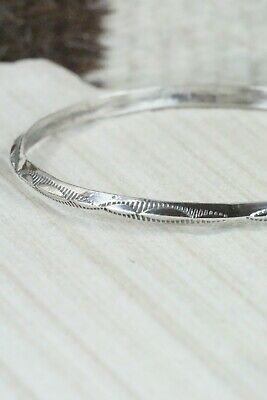 Navajo Sterling Silver Bangle Cuff - Elaine Tahe
