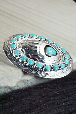 Turquoise & Sterling Silver Belt Buckle - Wilbert Muskett Sr.