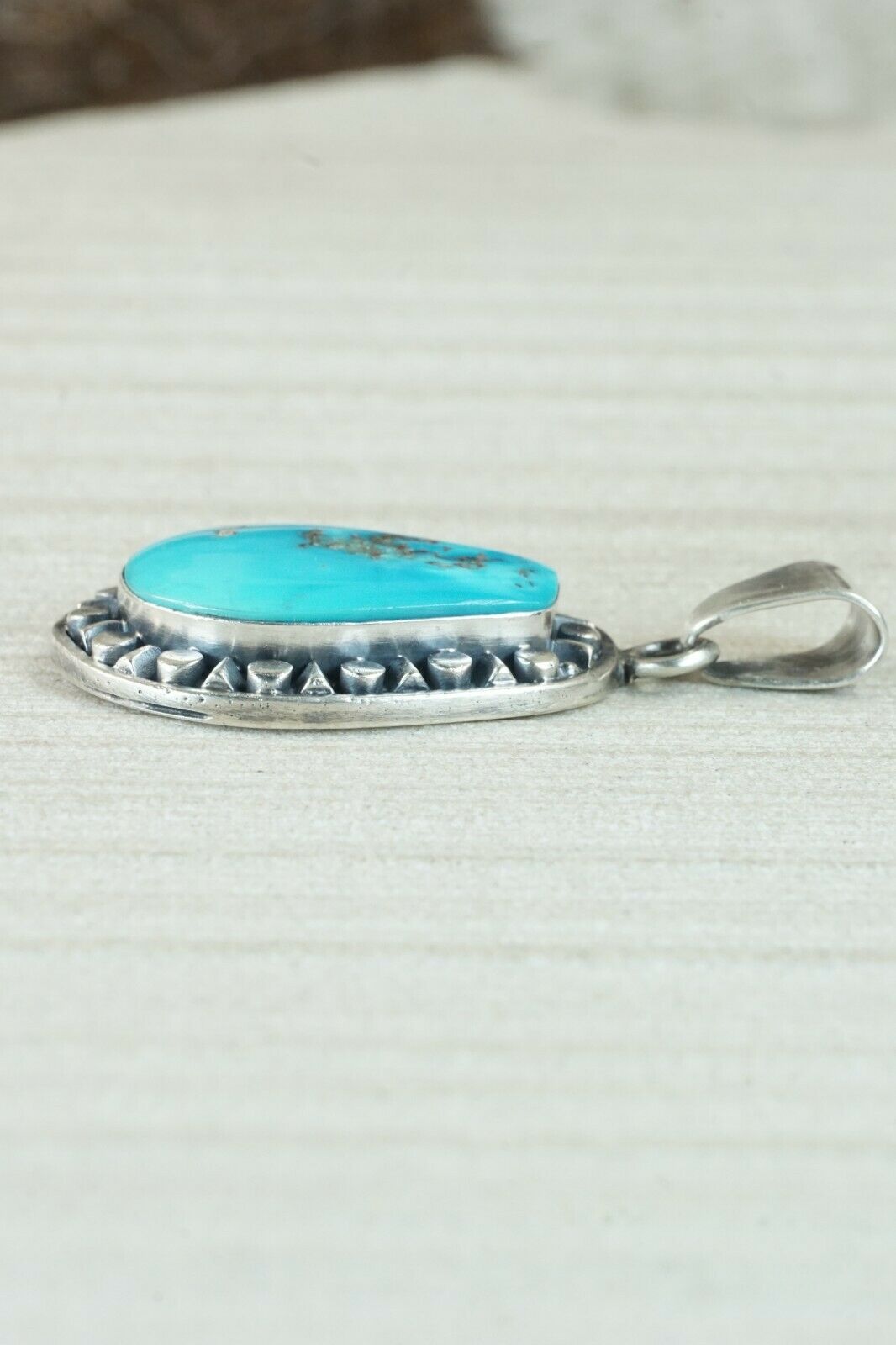 Navajo Turquoise and Sterling Silver Pendant - Sharon McCarthy