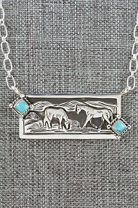 Turquoise & Sterling Silver Necklace - Jeremy Delgarito