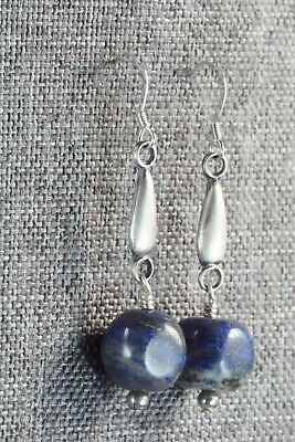 Lapis & Sterling Silver Earrings - Navajo
