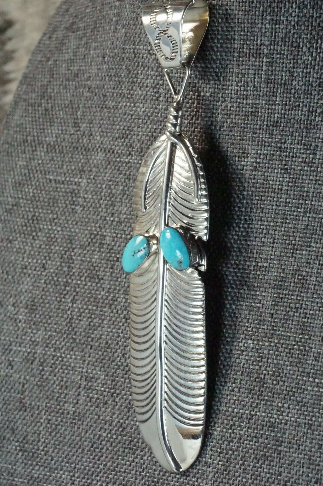 Navajo Turquoise & Sterling Silver Pendant - Greg Yazzie