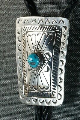 Navajo Turquoise & Sterling Silver Bolo Tie - Carson Blackgoat