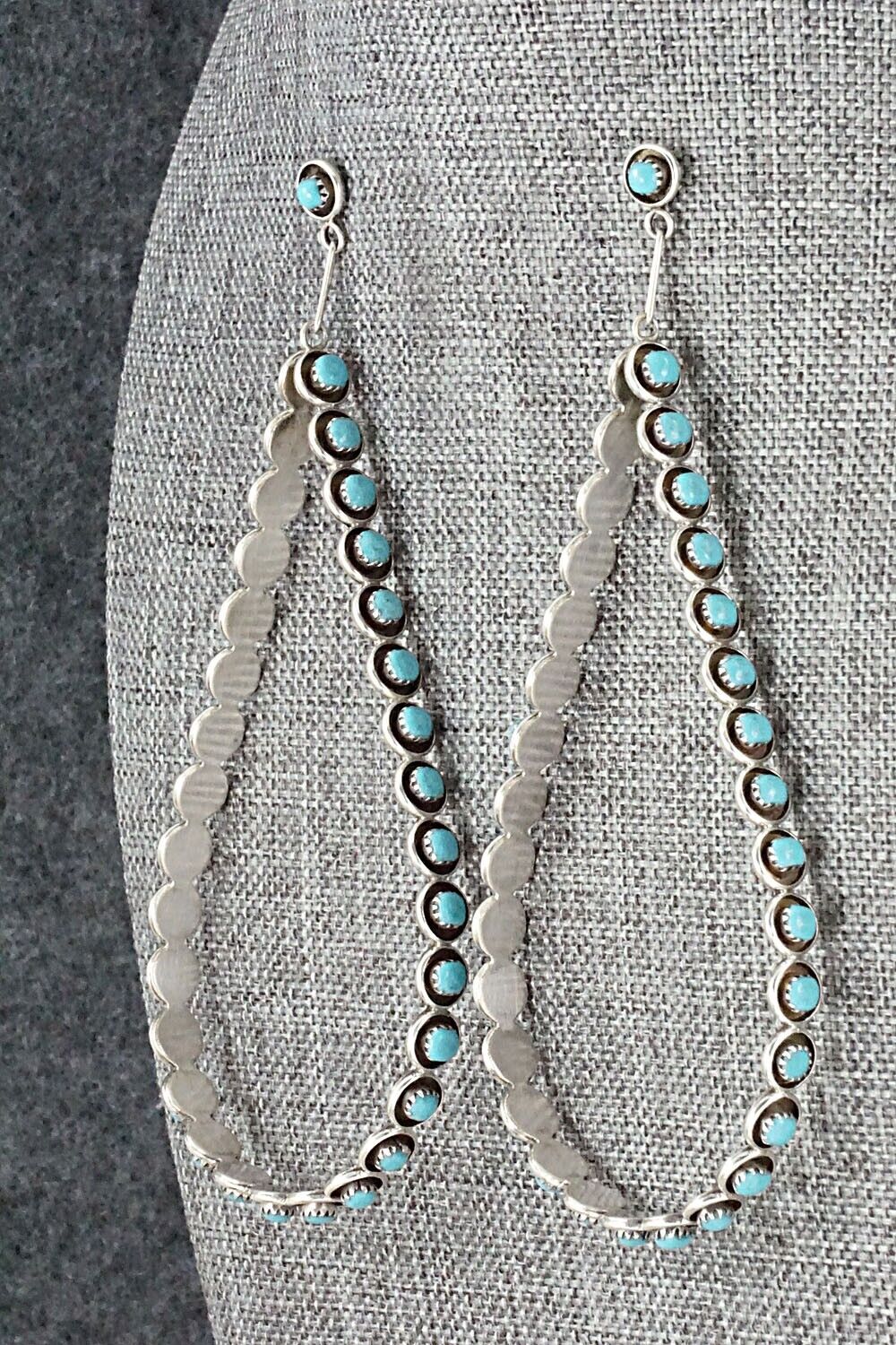 Turquoise & Sterling Silver Earrings - Florenda Lonasee