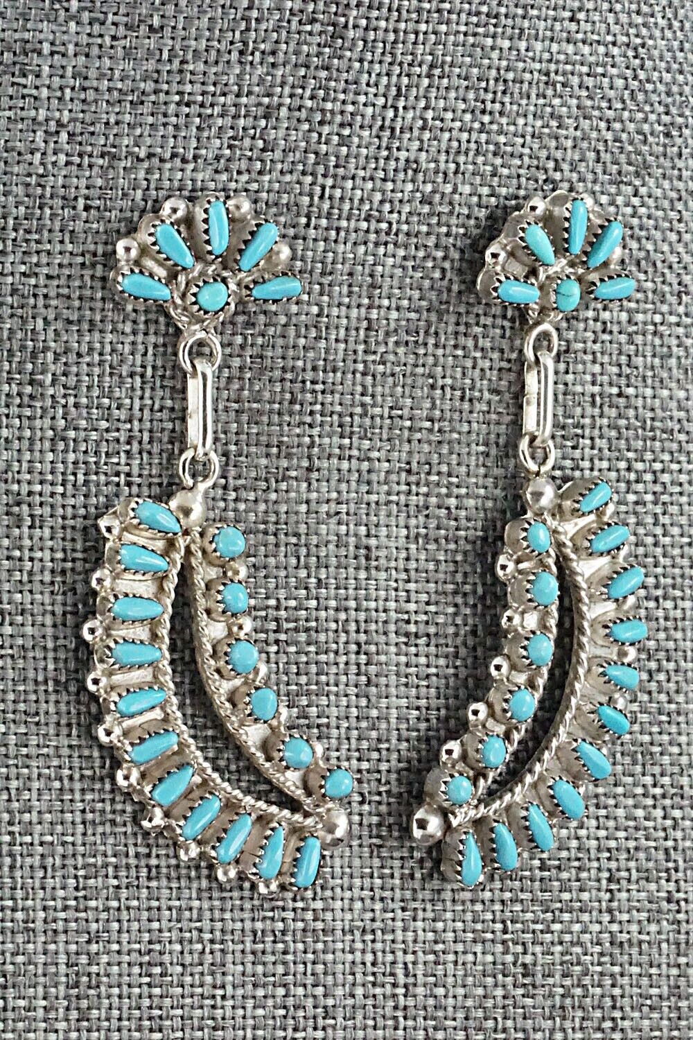 Turquoise & Sterling Silver Earrings - Vergie Lonjose