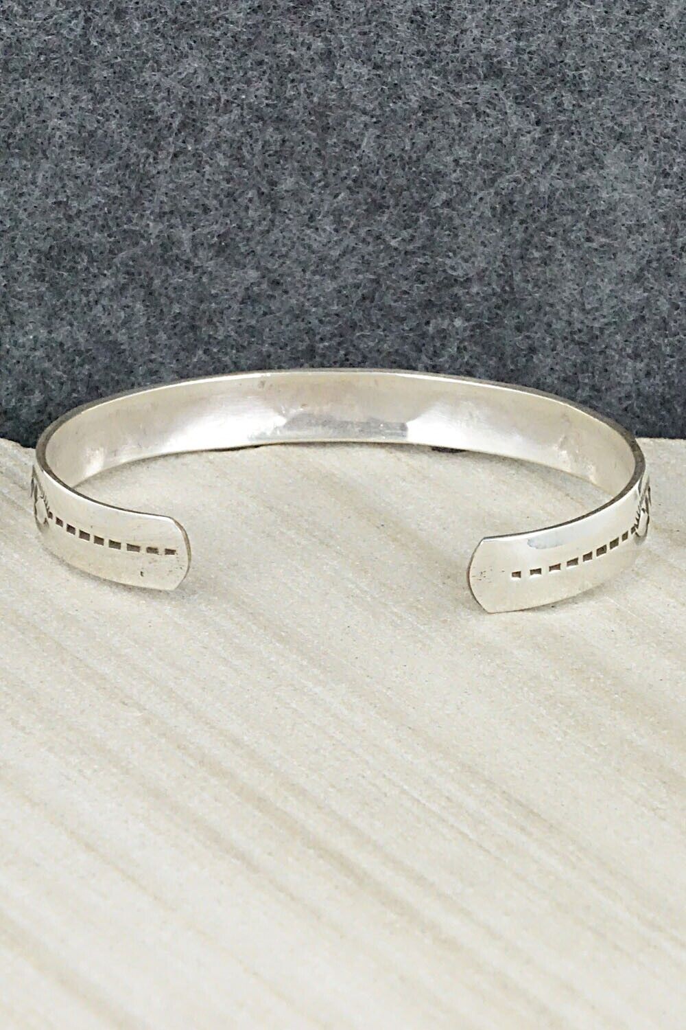 Turquoise, Coral Chip Inlay & Sterling Silver Bracelet - Jolene Yazzie