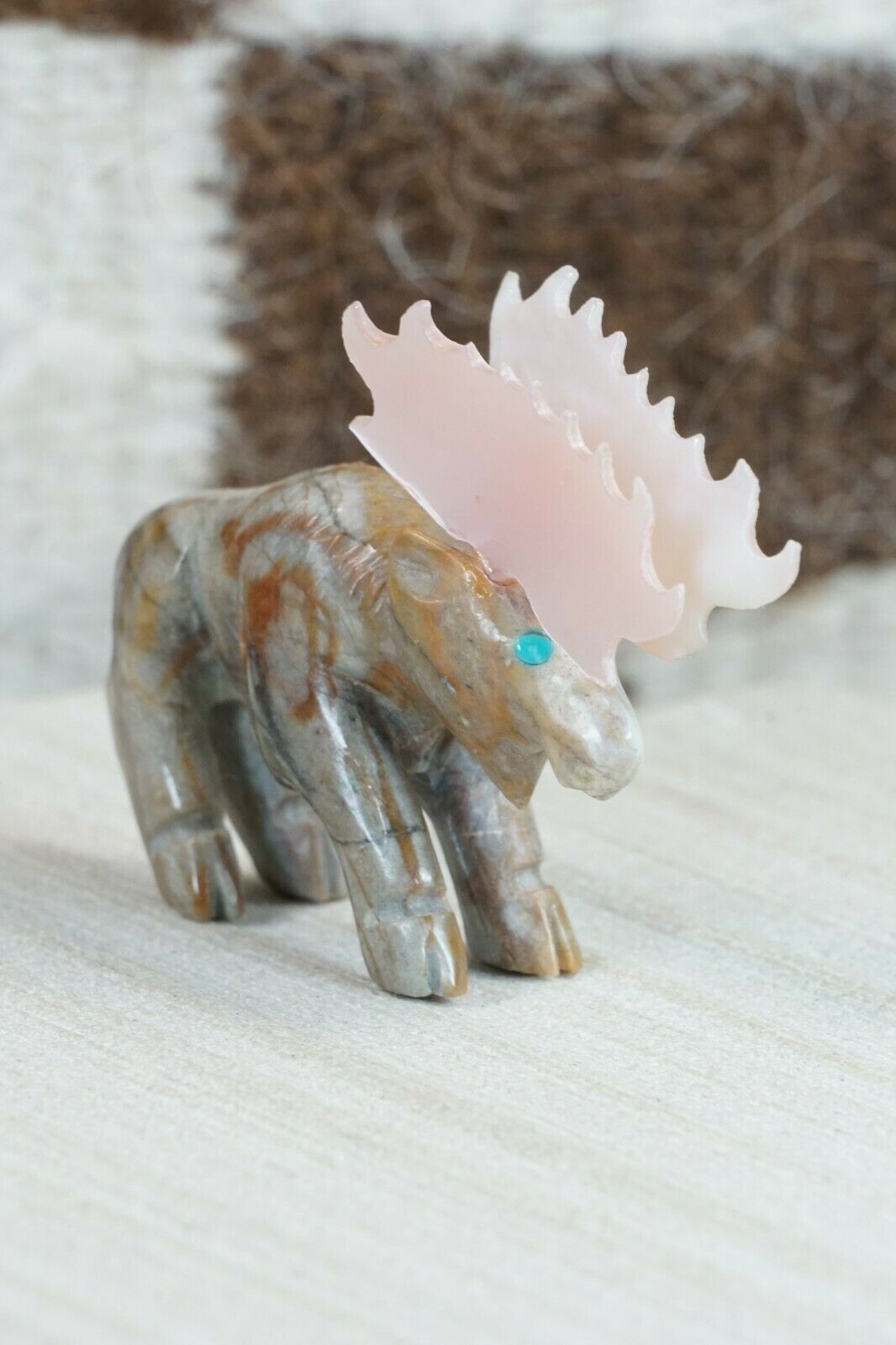 Moose Zuni Fetish Carving - Jonas Hastito