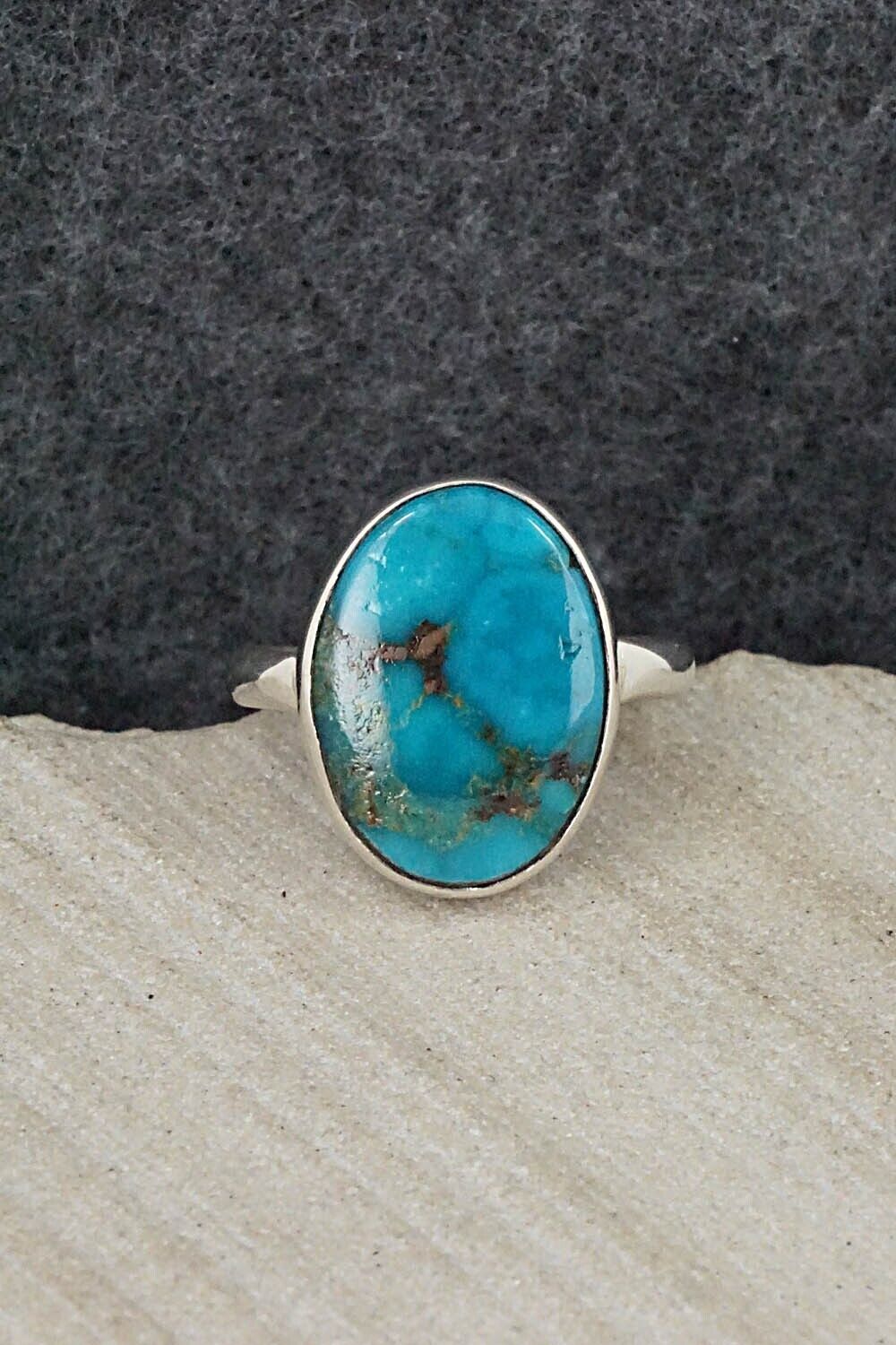Turquoise & Sterling Silver Ring - Carlos Tsipa - Size 7.25