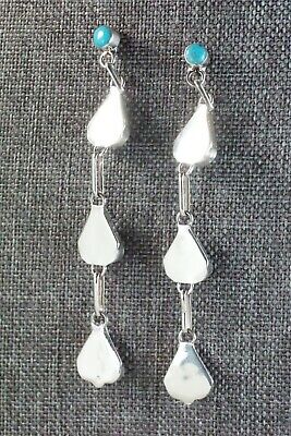 Zuni Turquoise & Sterling Silver Earrings - Velda Nastacio