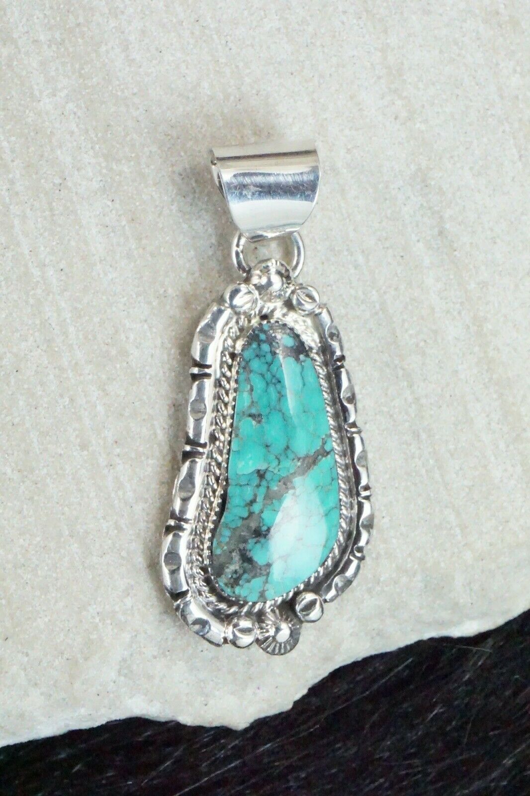 Turquoise & Sterling Silver Pendant - Samuel Yellowhair