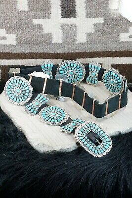 Turquoise & Sterling Silver Squash Blossom Set - Victor Begay