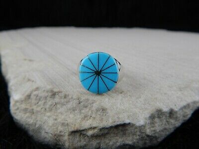 Zuni Turquoise & Sterling Silver Ring - Johnson Laweka - Size 9 - High Lonesome Trading