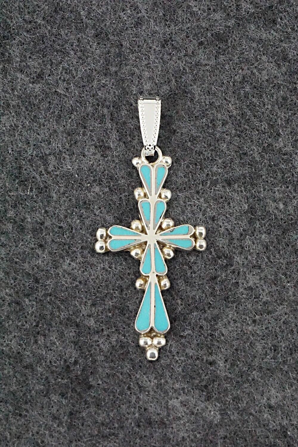 Turquoise & Sterling Silver Pendant - Florabelle Shebola