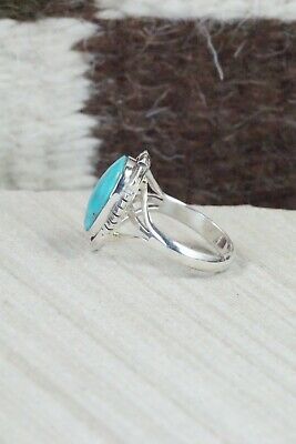 Turquoise & Sterling Silver Ring - Amos Begay - Size 6.5