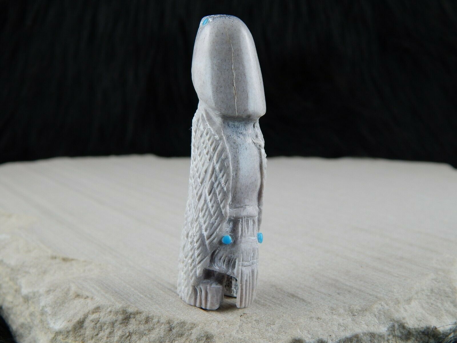 Eagle Dancer Zuni Fetish Carving - Marlon Lowsayatee - High Lonesome Trading