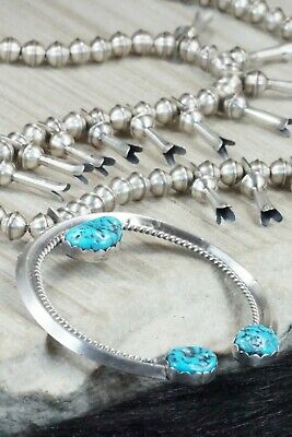 Turquoise & Sterling Silver Squash Blossom - Thomson Willie