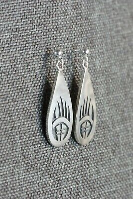 Hopi Sterling Silver Earrings - Trinida Lucas - High Lonesome Trading