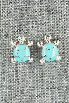 Turquoise & Sterling Silver Earrings - Amielda Peynetsa