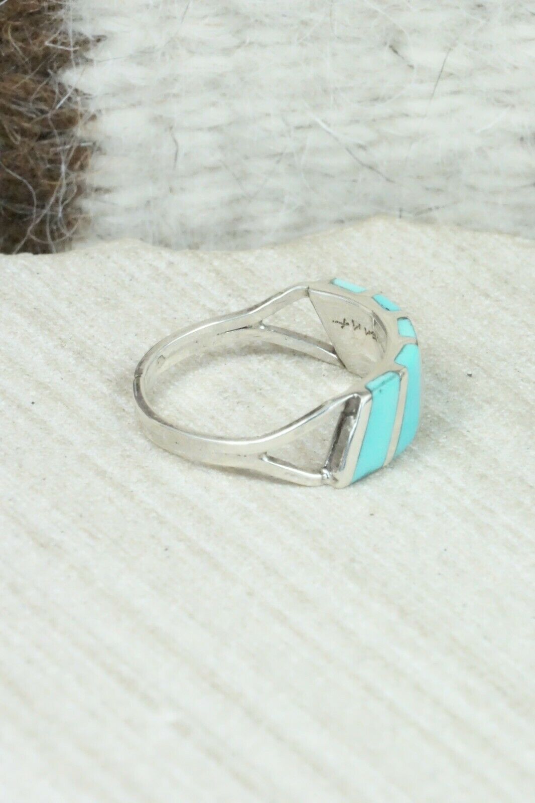 Turquoise & Sterling Silver Ring - Fabian Sheyka - Size 9