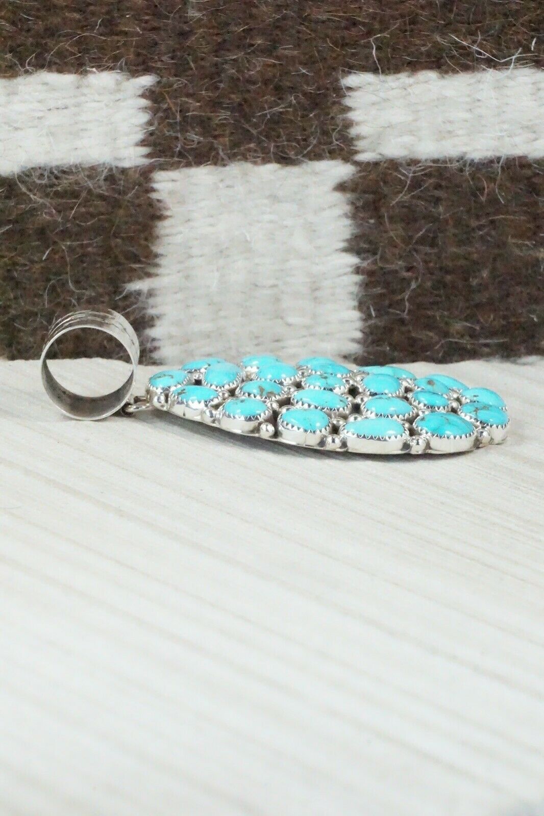 Turquoise and Sterling Silver Pendant - Marlene Haley