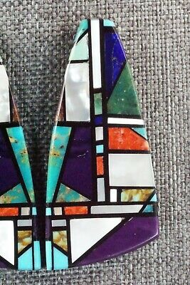 Multi Stone Inlay & Sterling Silver Earrings - Chris T. Nieto