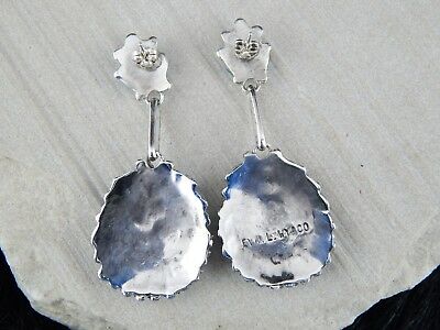 Zuni Sterling Silver & Turquoise Earrings - Evangeline Wyaco - High Lonesome Trading