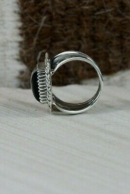 Navajo Onyx & Sterling Silver Ring - Alvin Joe - Size 9