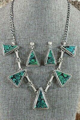 Navajo Turquoise & Sterling Silver Necklace - Raymond Delgarito - High Lonesome Trading