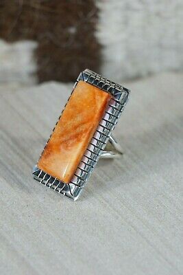 Navajo Spiny Oyster and Sterling Silver Ring - Ray Jack - Size 6.25 - High Lonesome Trading