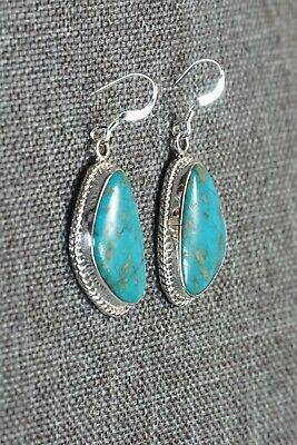 Turquoise & Sterling Silver Earrings - Lee Shorty - Navajo - High Lonesome Trading