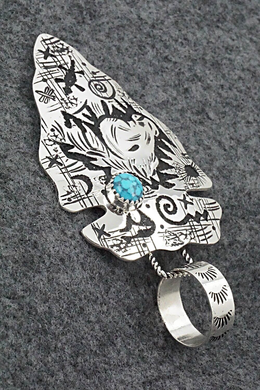 Turquoise & Sterling Silver Pendant - Richard Singer