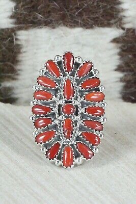 Coral and Sterling Silver Ring - Donovan Wilson - Size 7.75